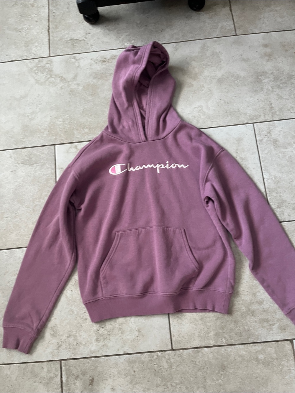 Champion Dusty Mauve Script Logo Hoodie